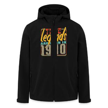 True legends are born in 1940 Vintage anniversaire - Veste softshell homme en polyester recyclé Stanley/Stella - noir - Devant - AI Model Male 185 light (185cm)