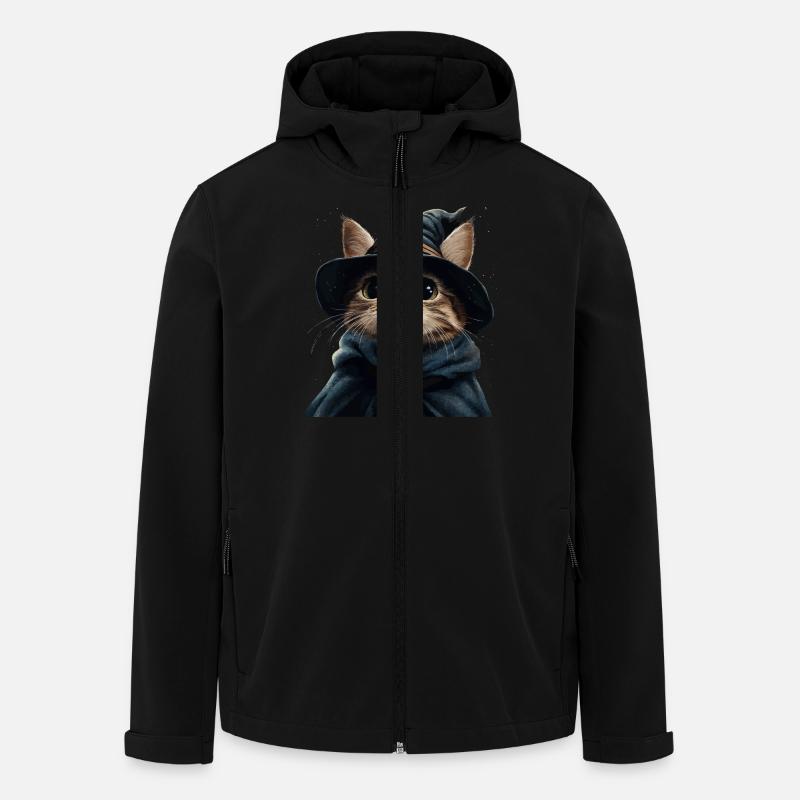 Funny kitten as a magician - Men’s Recycled Softshell Jacket by Stanley/Stella - black