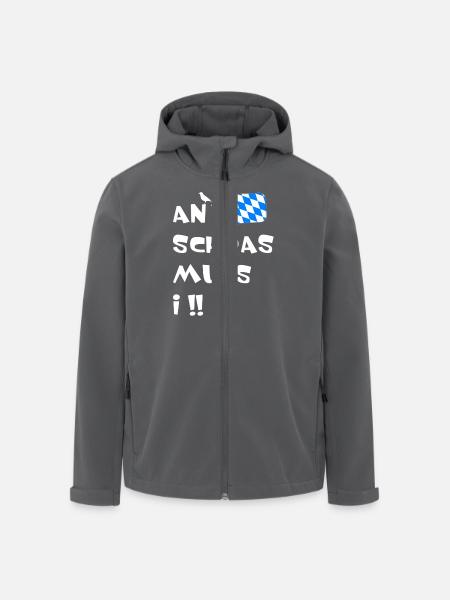 An Schoas muas i - Recycelte Männer Softshell-Jacke von Stanley/Stella - Schwarz