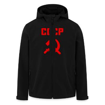Soviet - Marteau et faucille Union soviétique - Communiste - Veste softshell homme en polyester recyclé Stanley/Stella - noir - Devant - AI Model Male 185 light (185cm)