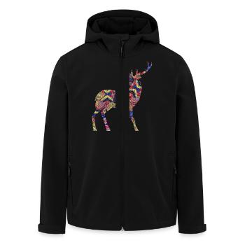 Deer - Men’s Recycled Softshell Jacket by Stanley/Stella - black - Front - AI Model Male 185 light (185cm)