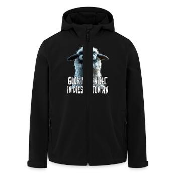 Ne me regarde pas sur ce ton, drôle de mouton - Veste softshell homme en polyester recyclé Stanley/Stella - noir - Devant - AI Model Male 185 light (185cm)