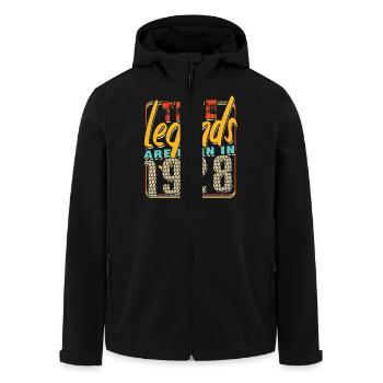 True legends are born in 1928 Vintage anniversaire - Veste softshell homme en polyester recyclé Stanley/Stella - noir - Devant - AI Model Male 185 light (185cm)