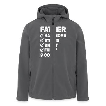 Father - Men’s Recycled Softshell Jacket by Stanley/Stella - anthracite - Front - AI Model Male 185 light (185cm)