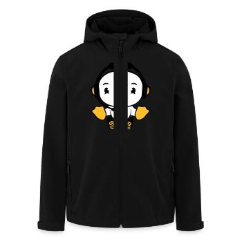 Duck Gamer Gaming Controller Headset Console Game - Men’s Recycled Softshell Jacket by Stanley/Stella - black - Front - AI Model Male 185 light (185cm)