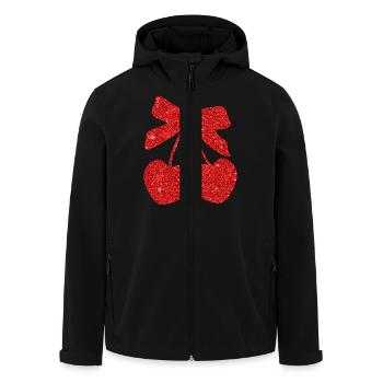 Rote Herzkirschen - Recycelte Männer Softshell-Jacke von Stanley/Stella - Schwarz - Vorne - AI Model Male 185 light (185cm)