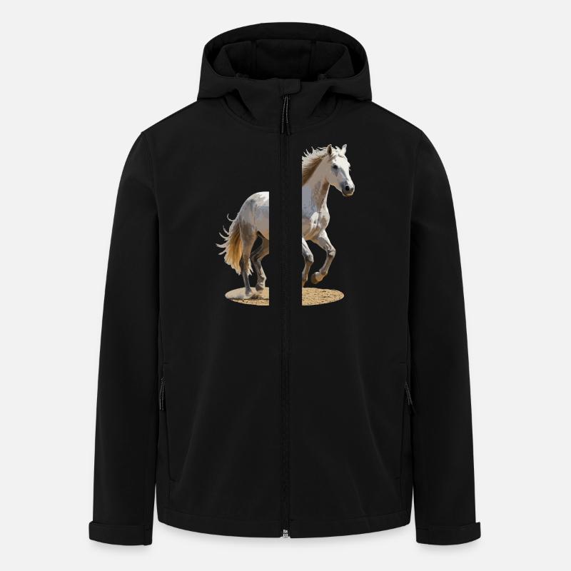 Cheval camarguais - Veste softshell homme en polyester recyclé Stanley/Stella - noir