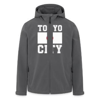 Ville de Tokyo, Japon - Veste softshell homme en polyester recyclé Stanley/Stella - charbon - Devant - AI Model Male 185 light (185cm)