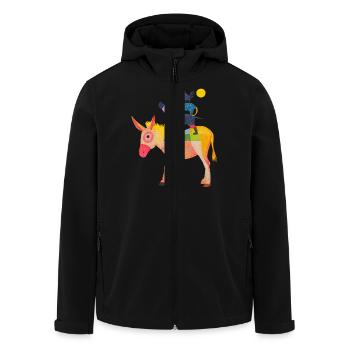 Stadtmusikanten "Artwork" - Recycelte Männer Softshell-Jacke von Stanley/Stella - Schwarz - Vorne - AI Model Male 185 light (185cm)