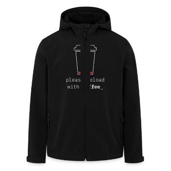 Aufladen mit Kaffee – Low Battery & Coffee - Recycelte Männer Softshell-Jacke von Stanley/Stella - Schwarz - Vorne - AI Model Male 185 light (185cm)