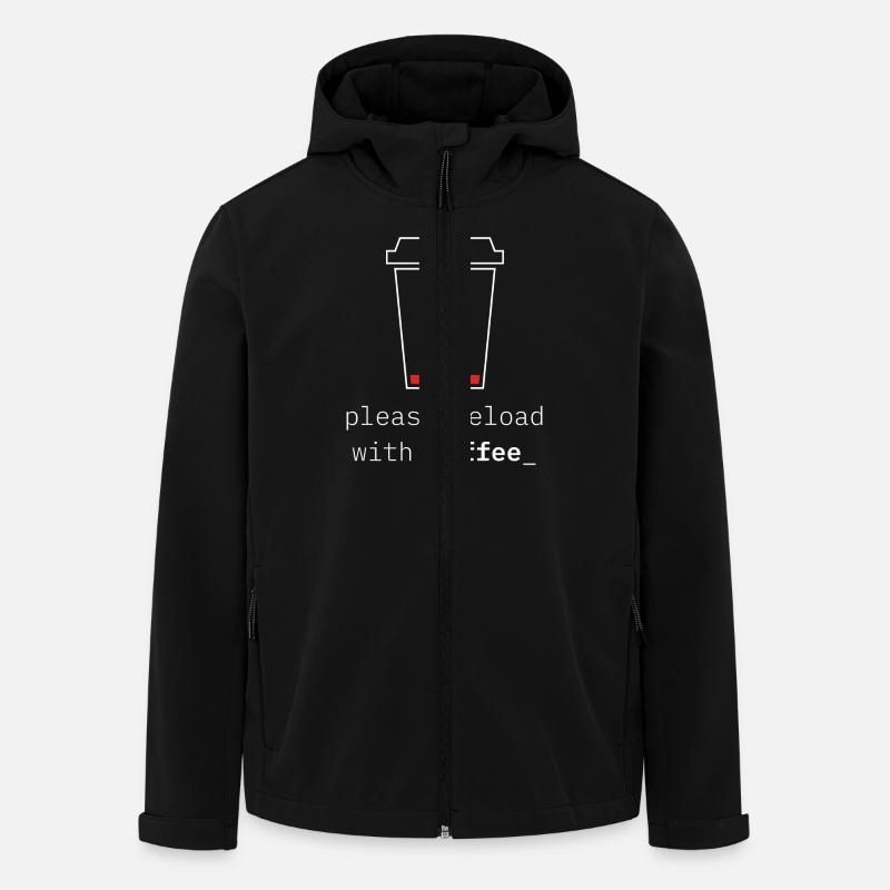 Rechargez avec du café – Batterie Faible & Café - Veste softshell homme en polyester recyclé Stanley/Stella - noir