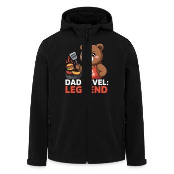 Niveau papa : Leggends Grill Master Bear - Veste softshell homme en polyester recyclé Stanley/Stella - noir - Devant - AI Model Male 185 light (185cm)