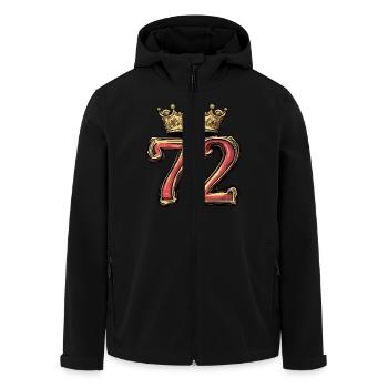 72 Zahl Krone - Recycelte Männer Softshell-Jacke von Stanley/Stella - Schwarz - Vorne - AI Model Male 185 light (185cm)