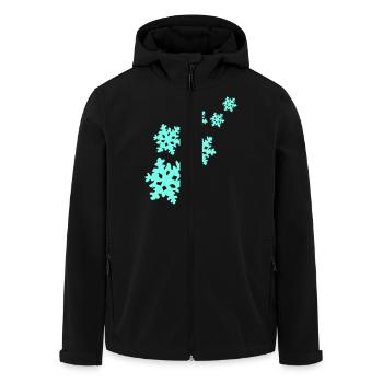 Snowflakes - Men’s Recycled Softshell Jacket by Stanley/Stella - black - Front - AI Model Male 185 light (185cm)
