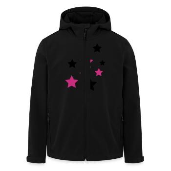Star, stars - Men’s Recycled Softshell Jacket by Stanley/Stella - black - Front - AI Model Male 185 light (185cm)