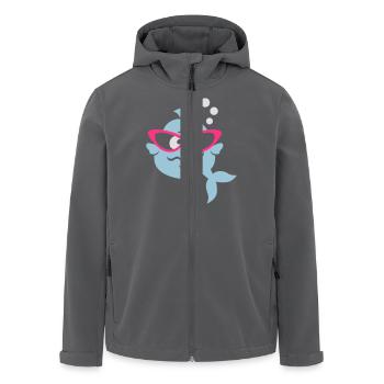 Retrofisch - Recycelte Männer Softshell-Jacke von Stanley/Stella - Schwarz - Vorne - AI Model Male 185 light (185cm)
