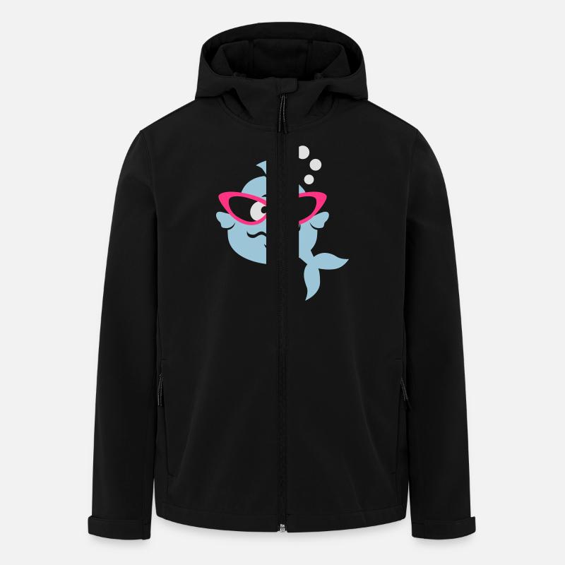 Retrofisch - Recycelte Männer Softshell-Jacke von Stanley/Stella - Schwarz