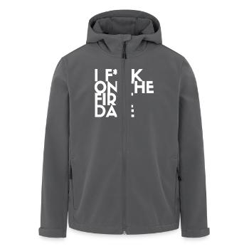 I F*CK ON THE FIRST DATE - Recycelte Männer Softshell-Jacke von Stanley/Stella - Schwarz - Vorne - AI Model Male 185 light (185cm)