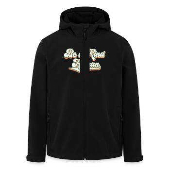 Be a kind human - Recycelte Männer Softshell-Jacke von Stanley/Stella - Schwarz - Vorne - AI Model Male 185 light (185cm)
