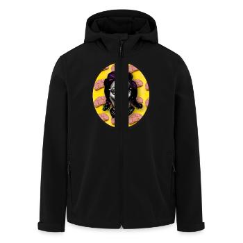 buterbrod.png - Men’s Recycled Softshell Jacket by Stanley/Stella - black - Front - AI Model Male 185 light (185cm)