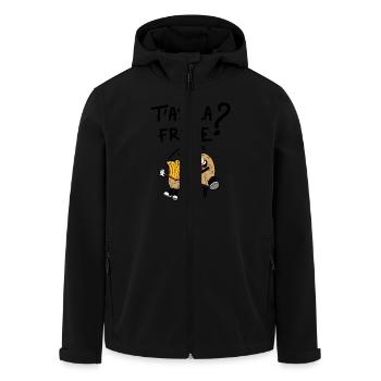 T'as la frite ? - Veste softshell homme en polyester recyclé Stanley/Stella - noir - Devant - AI Model Male 185 light (185cm)