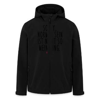 Normal sein - Recycelte Männer Softshell-Jacke von Stanley/Stella - Schwarz - Vorne - AI Model Male 185 light (185cm)