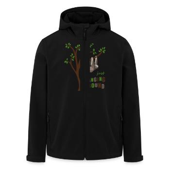 Faultier hängt rum - Recycelte Männer Softshell-Jacke von Stanley/Stella - Schwarz - Vorne - AI Model Male 185 light (185cm)