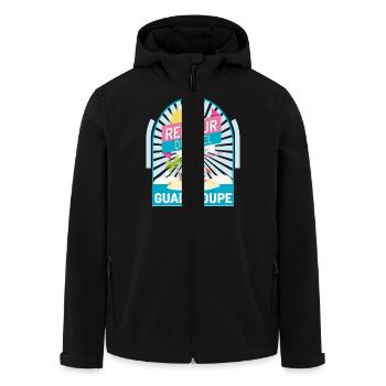 Guadeloupe Inselurlaub - Recycelte Männer Softshell-Jacke von Stanley/Stella - Schwarz - Vorne - AI Model Male 185 light (185cm)