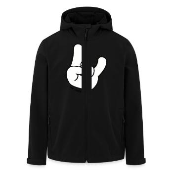 We are cool - Men’s Recycled Softshell Jacket by Stanley/Stella - black - Front - AI Model Male 185 light (185cm)