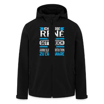 RENE - Gottgleich Geschenk - Recycelte Männer Softshell-Jacke von Stanley/Stella - Schwarz - Vorne - AI Model Male 185 light (185cm)