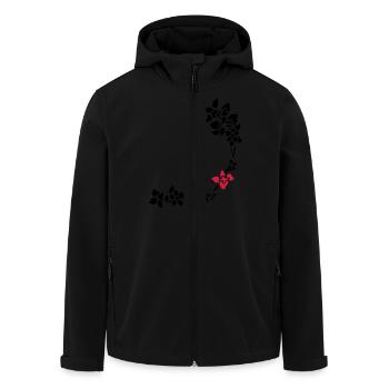 flower around right corner - Men’s Recycled Softshell Jacket by Stanley/Stella - black - Front - AI Model Male 185 light (185cm)