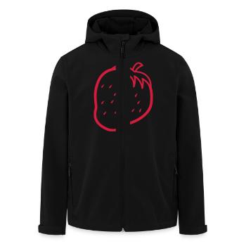 Umriss einer Erdbeere kühle Frucht - Recycelte Männer Softshell-Jacke von Stanley/Stella - Schwarz - Vorne - AI Model Male 185 light (185cm)