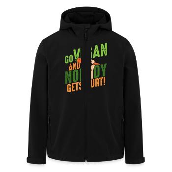 Go vegan and nobody gets hurt Veganer Veganismus - Veste softshell homme en polyester recyclé Stanley/Stella - noir - Devant - AI Model Male 185 light (185cm)