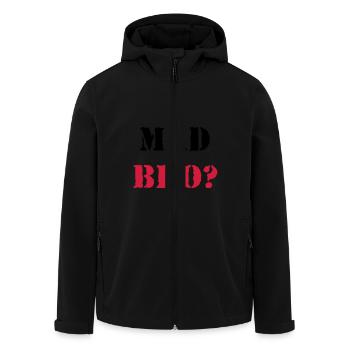 U mad Bro? - Men’s Recycled Softshell Jacket by Stanley/Stella - black - Front - AI Model Male 185 light (185cm)