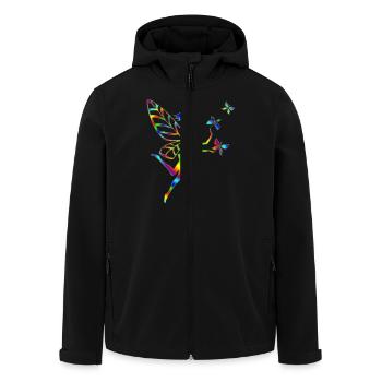 Elfe, Fee, Schmetterlinge, Magie, Schutzengel - Recycelte Männer Softshell-Jacke von Stanley/Stella - Schwarz - Vorne - AI Model Male 185 light (185cm)