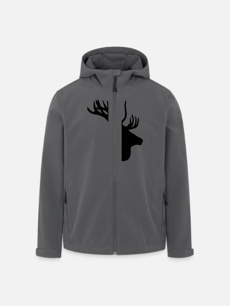 Hirschkopf - Recycelte Männer Softshell-Jacke von Stanley/Stella - Schwarz
