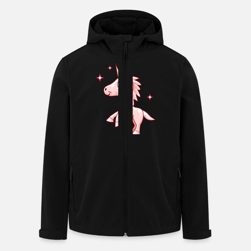 Einhorn (rosa) - Recycelte Männer Softshell-Jacke von Stanley/Stella - Schwarz