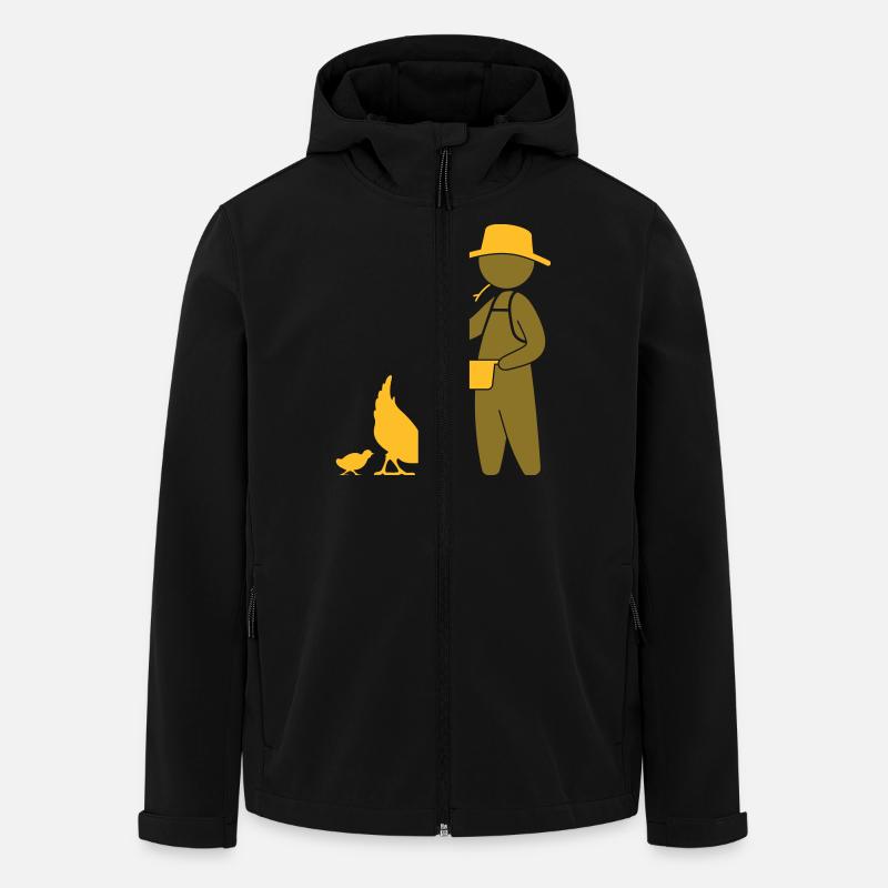 Farmer feeding the chickens - Men’s Recycled Softshell Jacket by Stanley/Stella - black