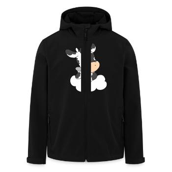 Cow Thinking - Recycelte Männer Softshell-Jacke von Stanley/Stella - Schwarz - Vorne - AI Model Male 185 light (185cm)
