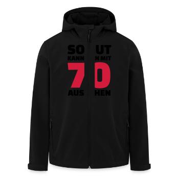 70 Geburtstag - Recycelte Männer Softshell-Jacke von Stanley/Stella - Schwarz - Vorne - AI Model Male 185 light (185cm)