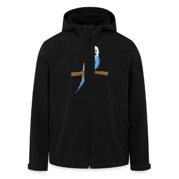 Blauer Wellensittich - Recycelte Männer Softshell-Jacke von Stanley/Stella - Schwarz - Vorne - AI Model Male 185 light (185cm)