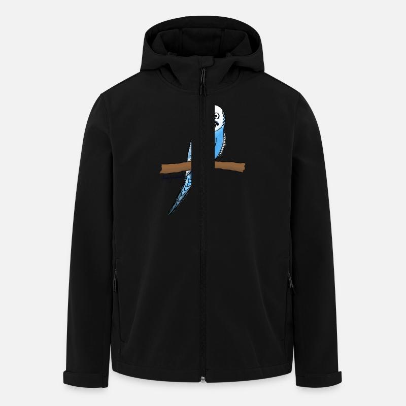 Blauer Wellensittich - Recycelte Männer Softshell-Jacke von Stanley/Stella - Schwarz