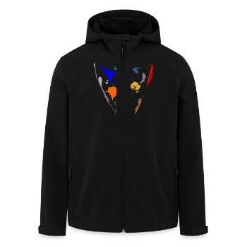 Bunte Farbkleckse - Dreieck - Recycelte Männer Softshell-Jacke von Stanley/Stella - Schwarz - Vorne - AI Model Male 185 light (185cm)
