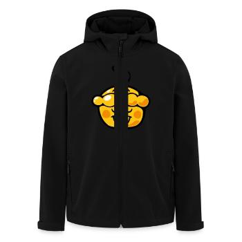 Smiley Humble Pie - Men’s Recycled Softshell Jacket by Stanley/Stella - black - Front - AI Model Male 185 light (185cm)