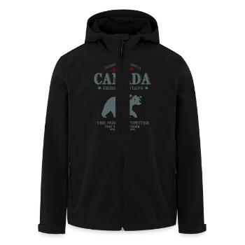 Canada - Grizzly Bear - Recycelte Männer Softshell-Jacke von Stanley/Stella - Schwarz - Vorne - AI Model Male 185 light (185cm)