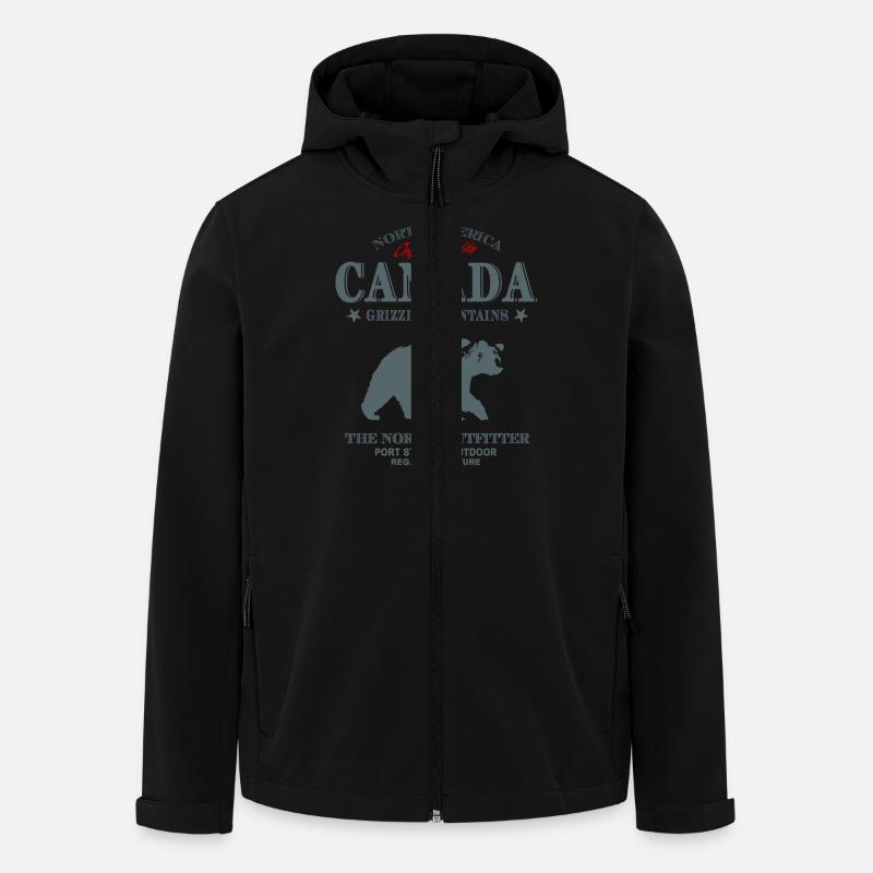 Canada - Grizzly Bear - Recycelte Männer Softshell-Jacke von Stanley/Stella - Schwarz