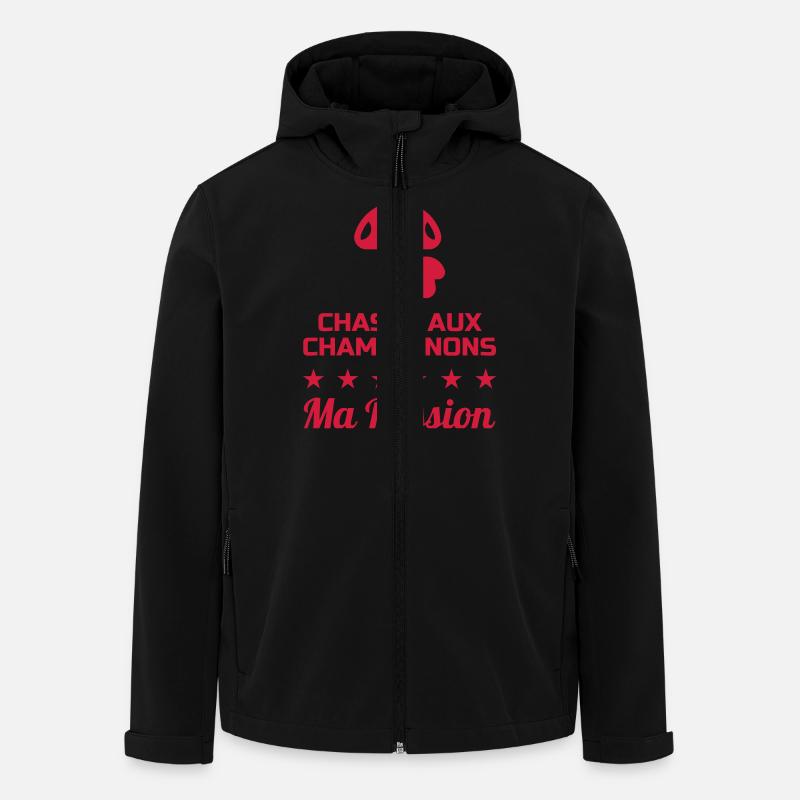 Chasse aux champignons / Champignon / Cueillette - Veste softshell homme en polyester recyclé Stanley/Stella - noir