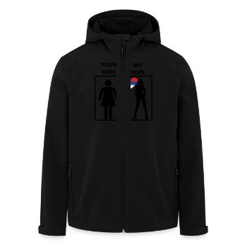 Serbien geschenk my your wife - Recycelte Männer Softshell-Jacke von Stanley/Stella - Schwarz - Vorne - AI Model Male 185 light (185cm)