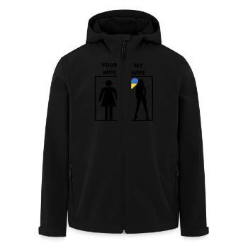 Ukraine geschenk my your wife - Recycelte Männer Softshell-Jacke von Stanley/Stella - Schwarz - Vorne - AI Model Male 185 light (185cm)