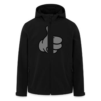 like_hand_02 - Men’s Recycled Softshell Jacket by Stanley/Stella - black - Front - AI Model Male 185 light (185cm)